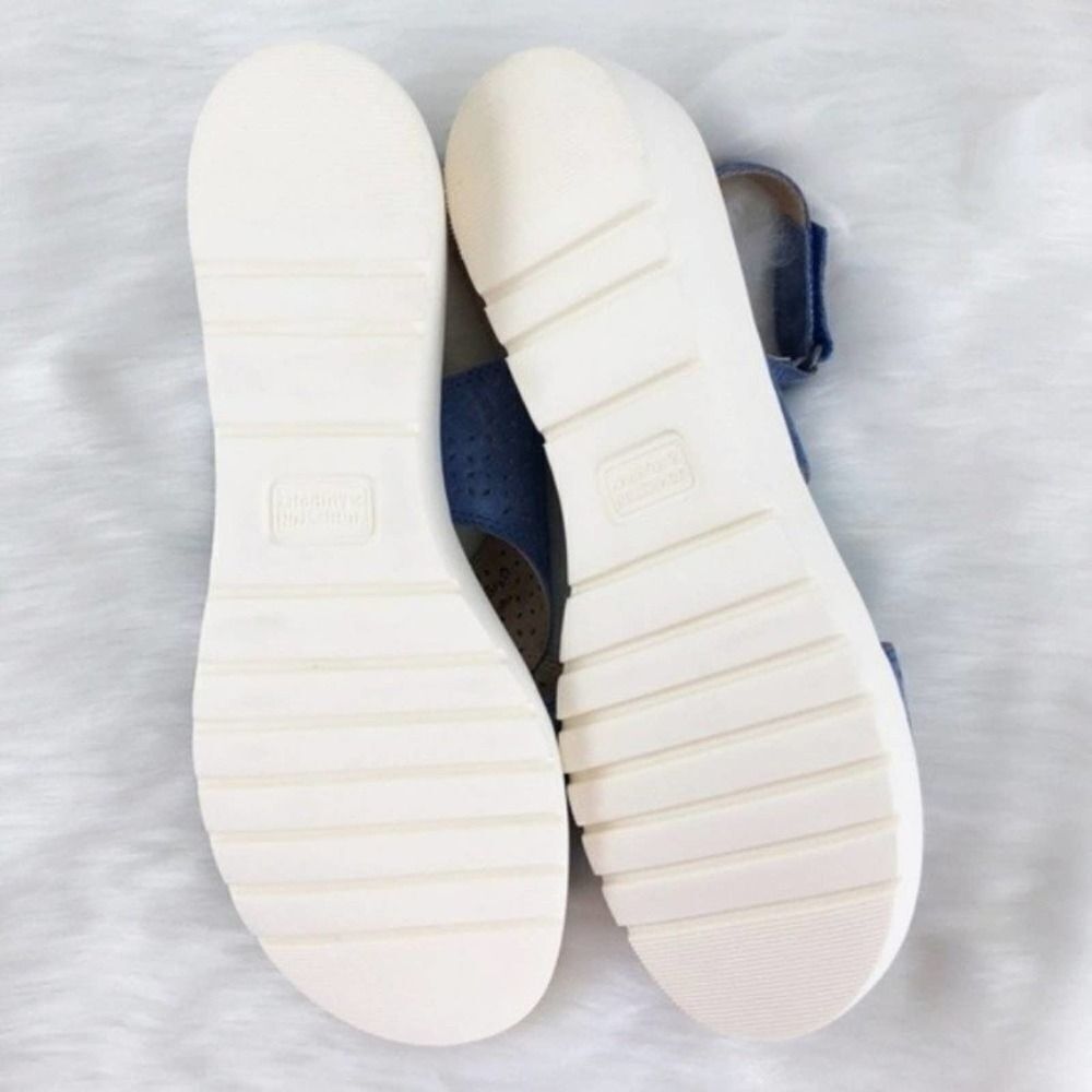 JOHNSTON & MURPHY Blue Suede Sling Back Sandals - Picture 7 of 8